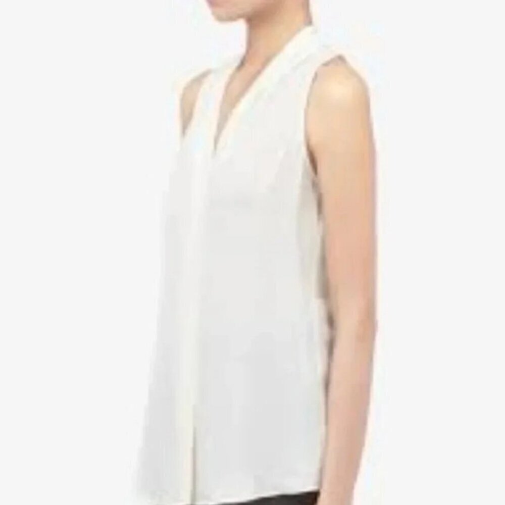 Theory Silk Tie Front Sleeveless Blouse  S